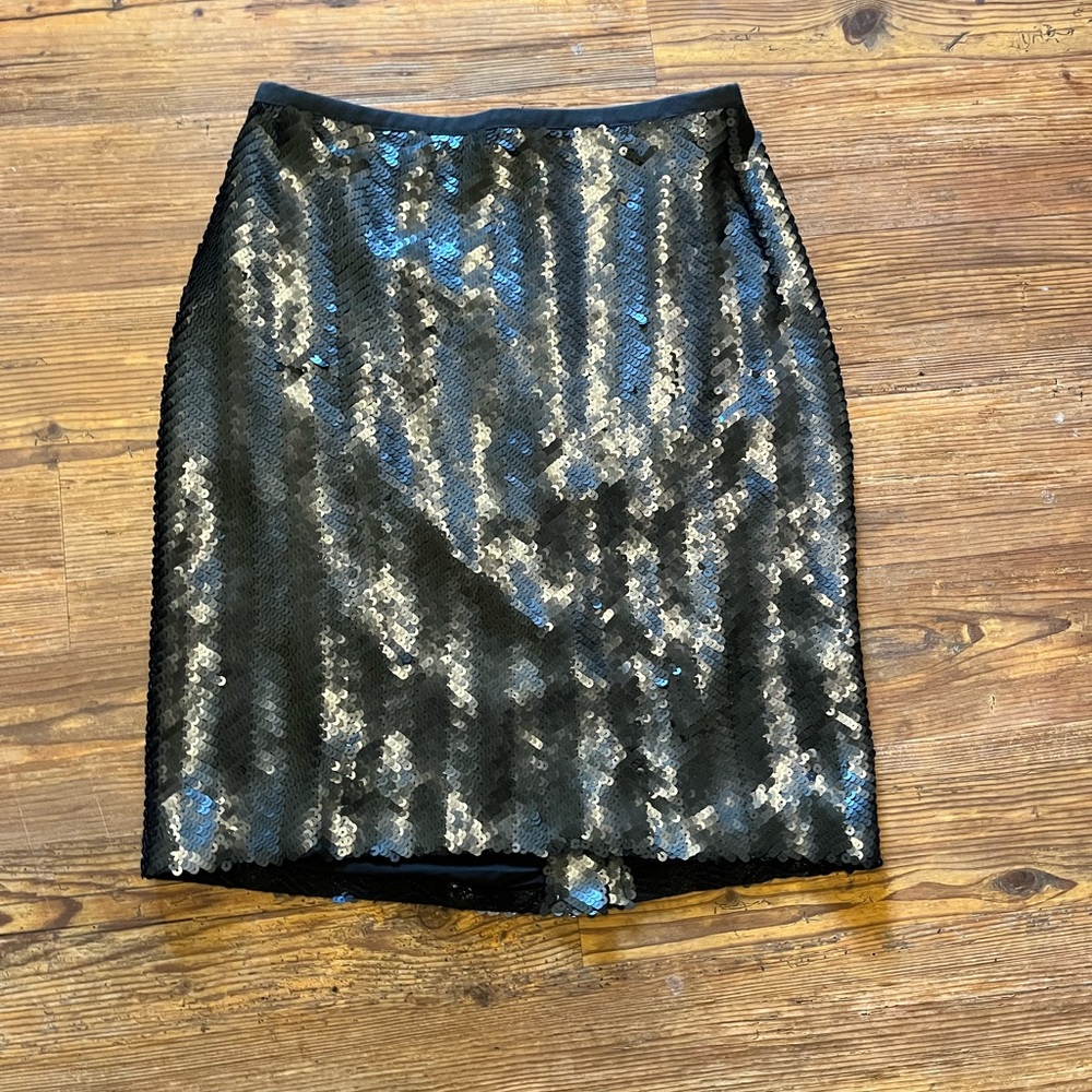 J crew Blue sequin Pencil skirt size 6